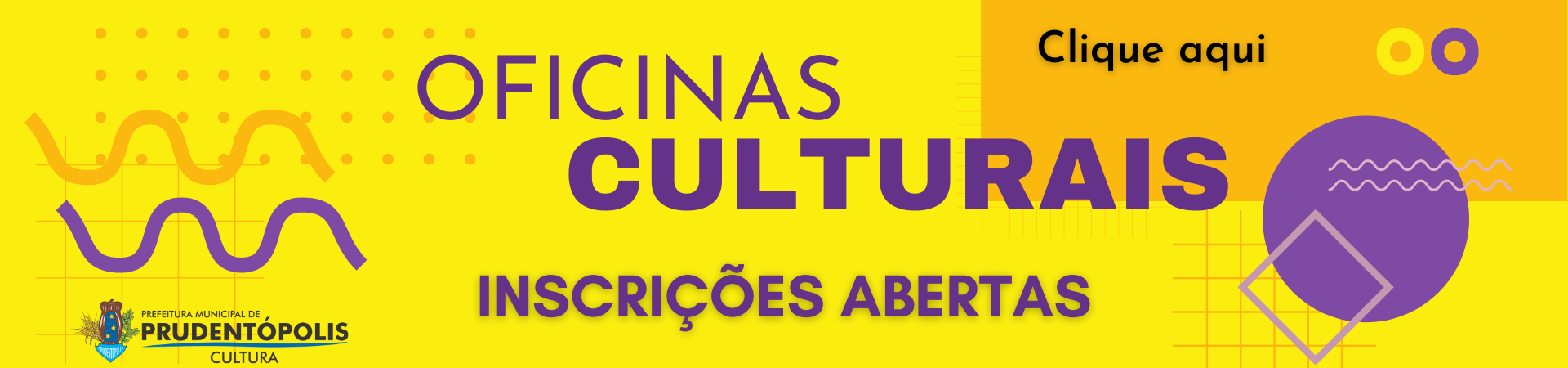 Inscrições abertas para as oficinas culturais Casa da Cultura
