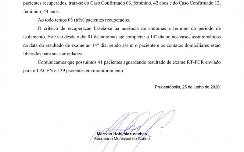 NOTA OFICIAL - CASOS RECUPERADOS COVID-19 