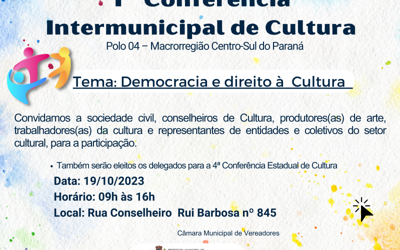 Prudentópolis sediará a 1 ª Conferência Intermunicipal de Cultura
