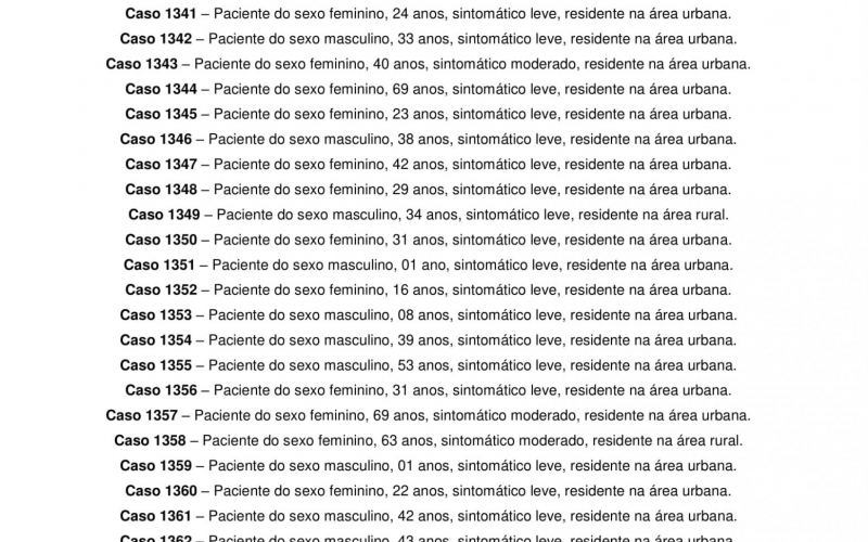 NOTA OFICIAL - 138 CASOS ATIVOS E 1200 CASOS RECUPERADOS COVID-19