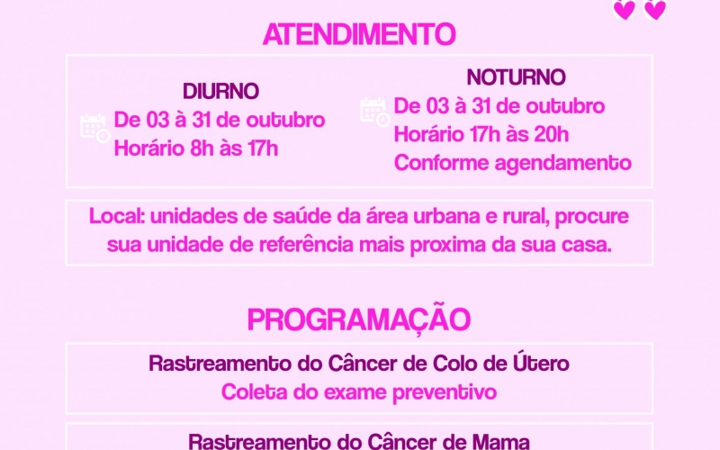 Secretaria Municipal de Saúde promove campanha Outubro Rosa 