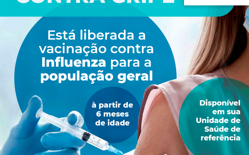 Prudentópolis libera a vacinação contra a influenza para a população em geral